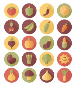 Vegetable flat icon with long shadow